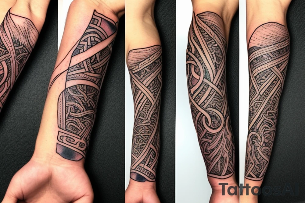 Arm sleeve based on vikings tattoo idea