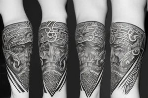 Arm sleeve based on vikings men tattoo idea