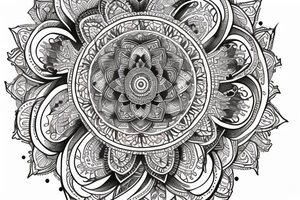 Mandala, writing, smoke, spine tattoo, long line tattoo idea