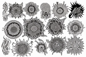 Mandala, writing, smoke, spine tattoo, long line tattoo idea
