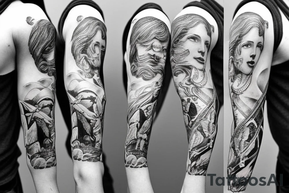 Greek mythology sleeve tattoo idea