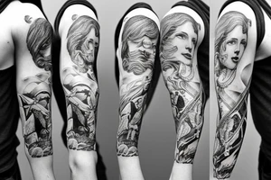 Greek mythology sleeve tattoo idea