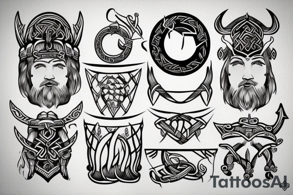 Fine line viking tattoo idea