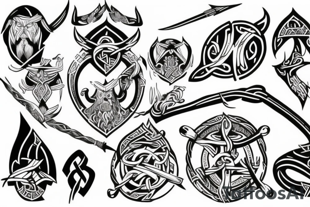 Fine line viking tattoo idea