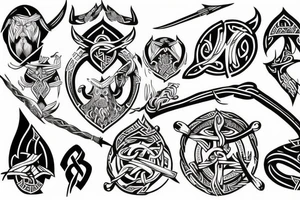 Fine line viking tattoo idea