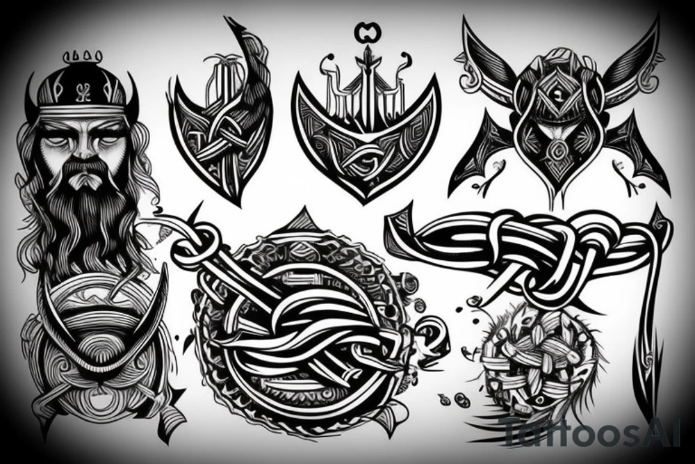 Fine line viking tattoo idea