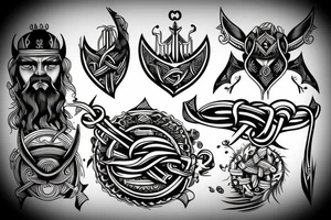 Fine line viking tattoo idea