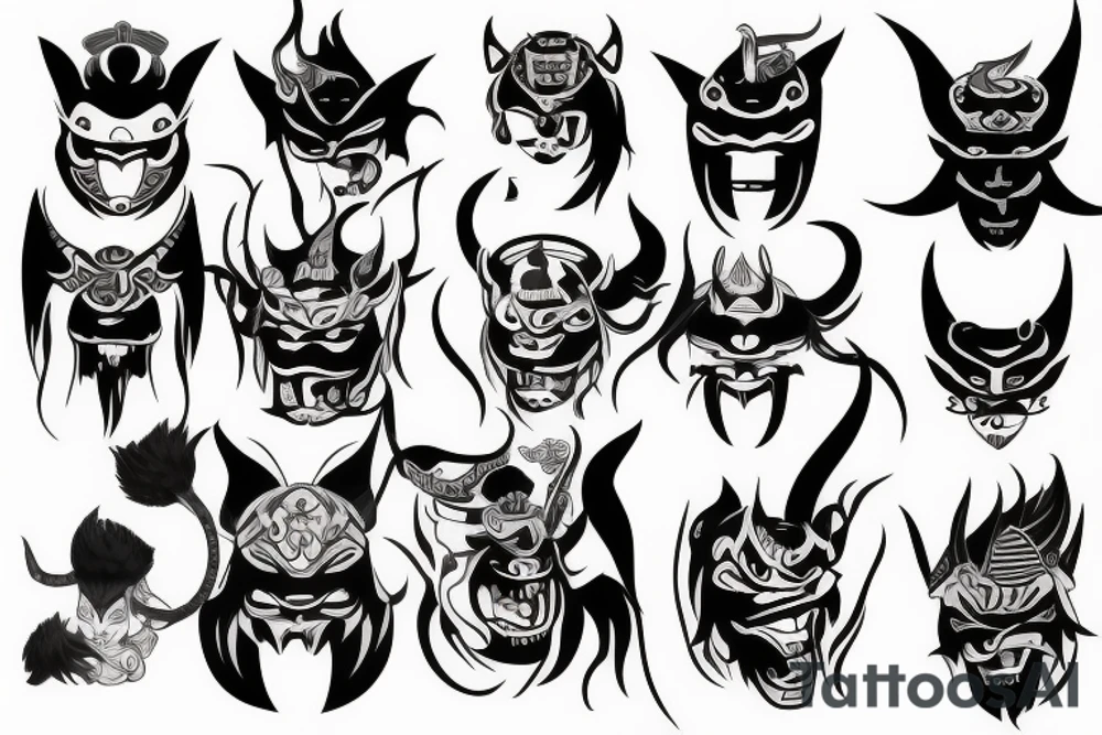 Oni Mask tattoo idea