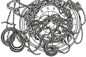 chains in the shape of infinity written inside your time is limited tattoo idea