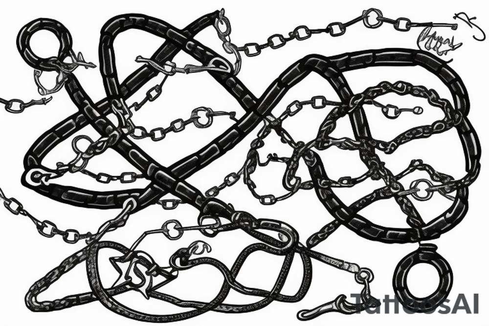 chains in the shape of infinity written inside your time is limited tattoo idea