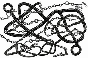 chains in the shape of infinity written inside your time is limited tattoo idea