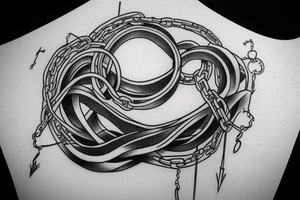 chains in the shape of infinity written inside your time is limited tattoo idea