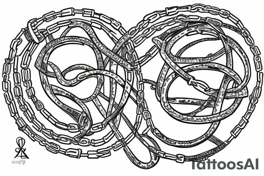 chains in the shape of infinity written inside your time is limited tattoo idea