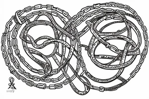 chains in the shape of infinity written inside your time is limited tattoo idea