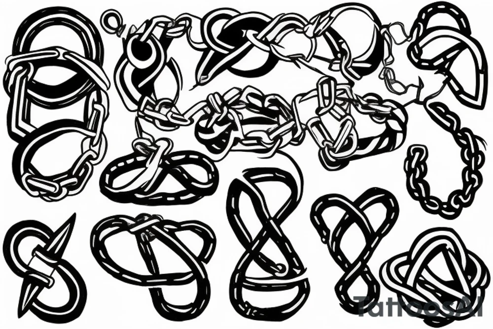 chains in the shape of infinity broken tattoo idea