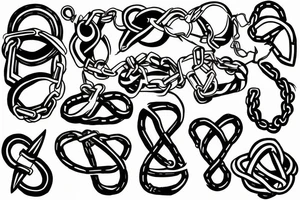 chains in the shape of infinity broken tattoo idea