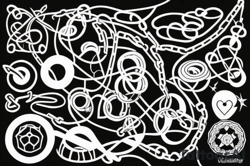 chains in the shape of infinity broken tattoo idea