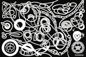 chains in the shape of infinity broken tattoo idea
