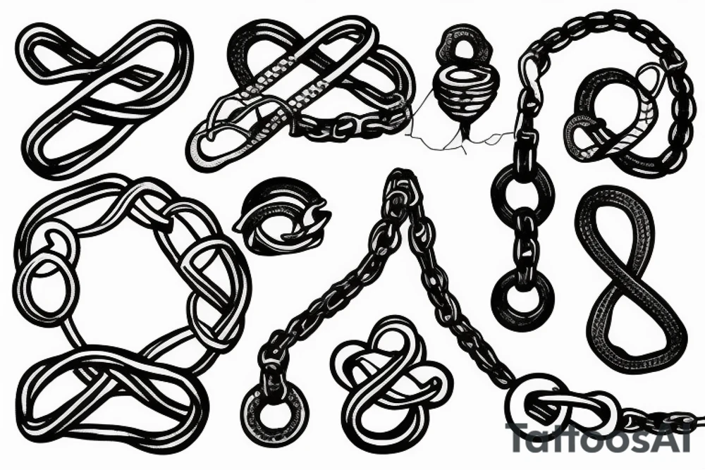 chains in the shape of infinity broken tattoo idea