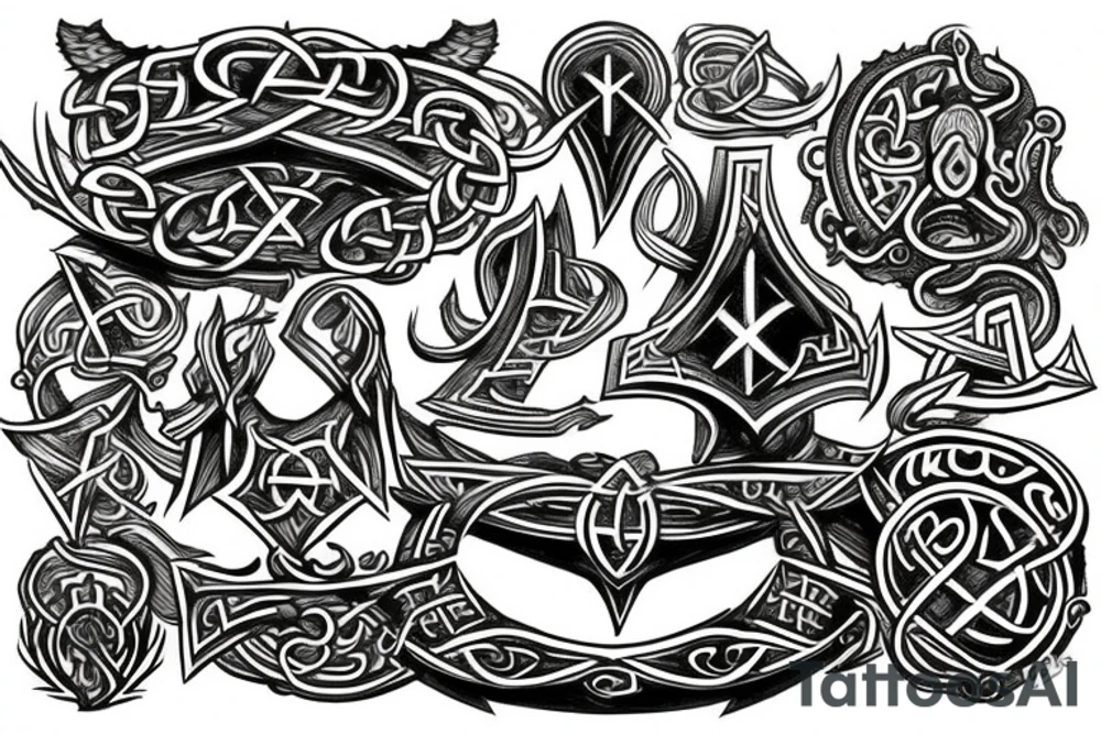 viking runes tattoo idea