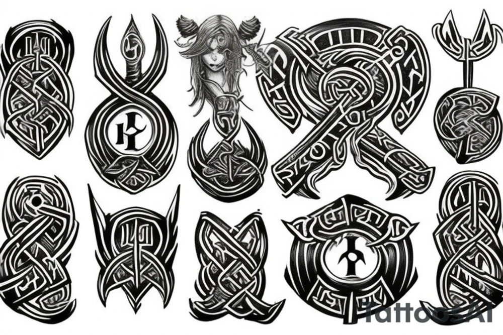 viking runes tattoo idea