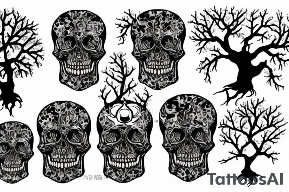 Tree with skull in the roots tattoo idea