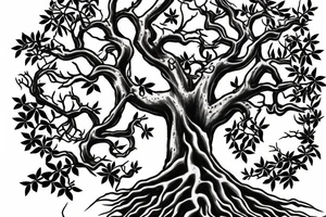 Tree with skull in the roots tattoo idea