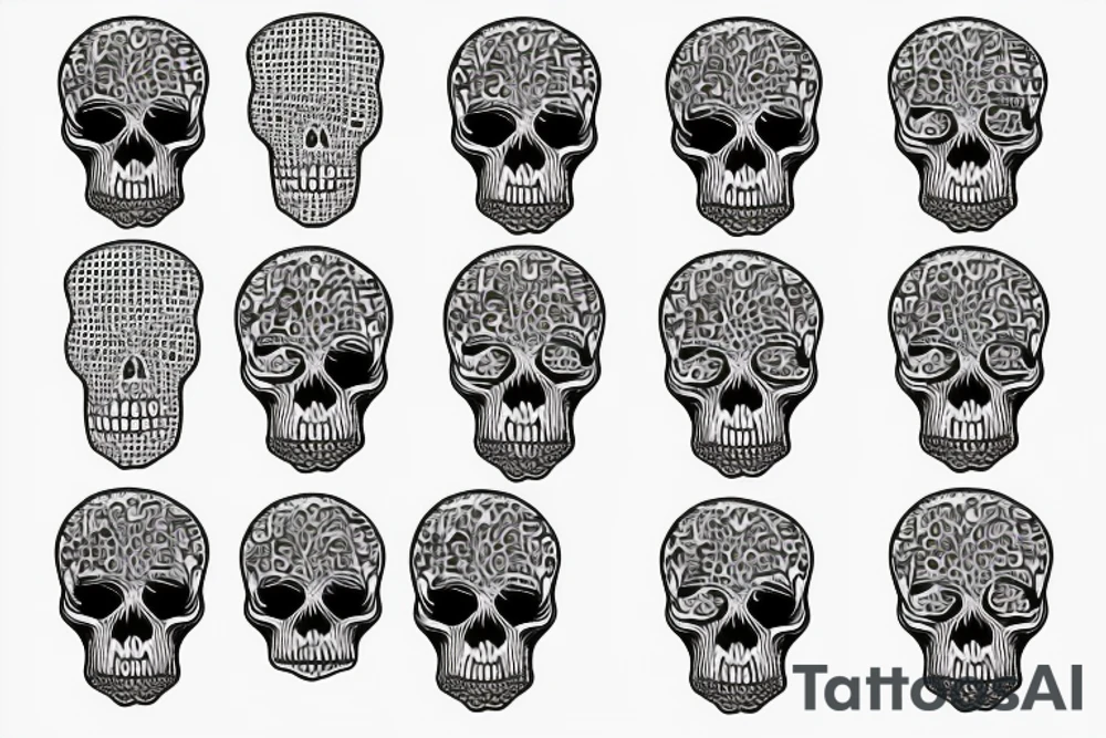 Tree growing through skull tattoo idea