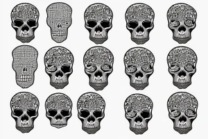 Tree growing through skull tattoo idea