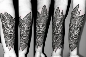 Lone wolf on forearm with flowers tattoo idea