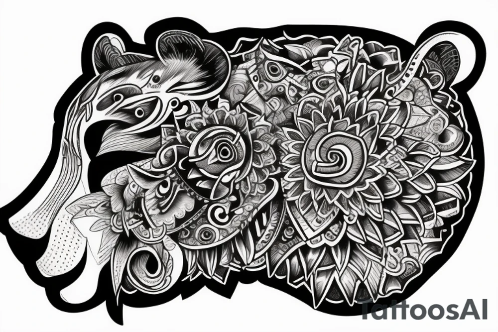 Bear head tattoo idea