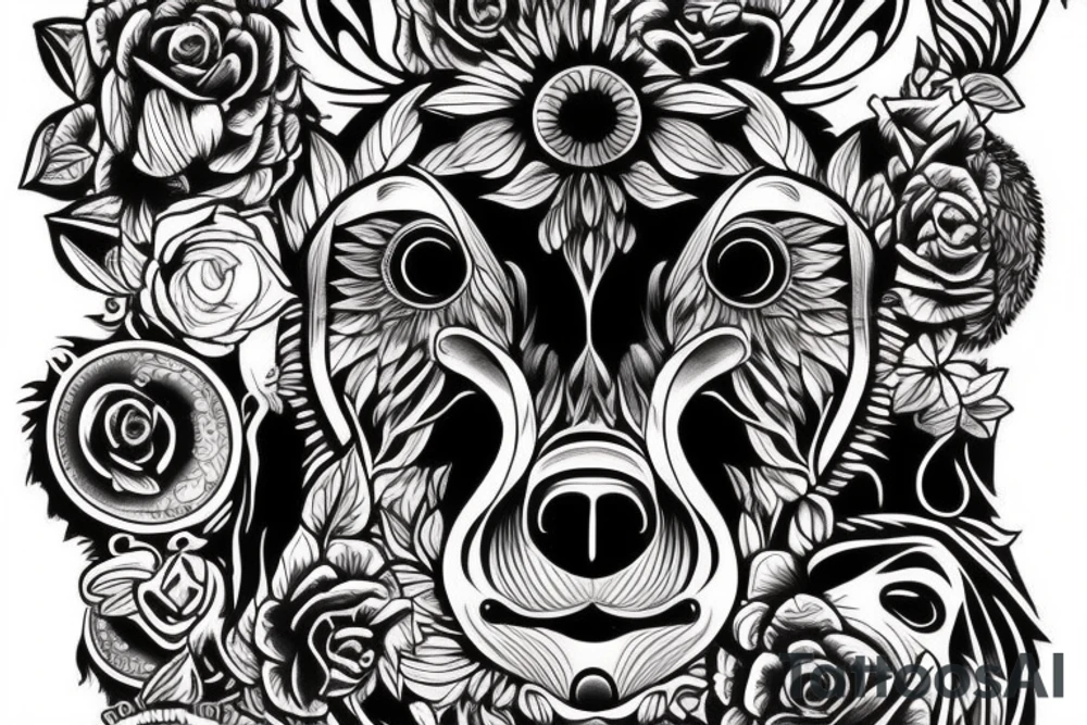 Bear head tattoo idea