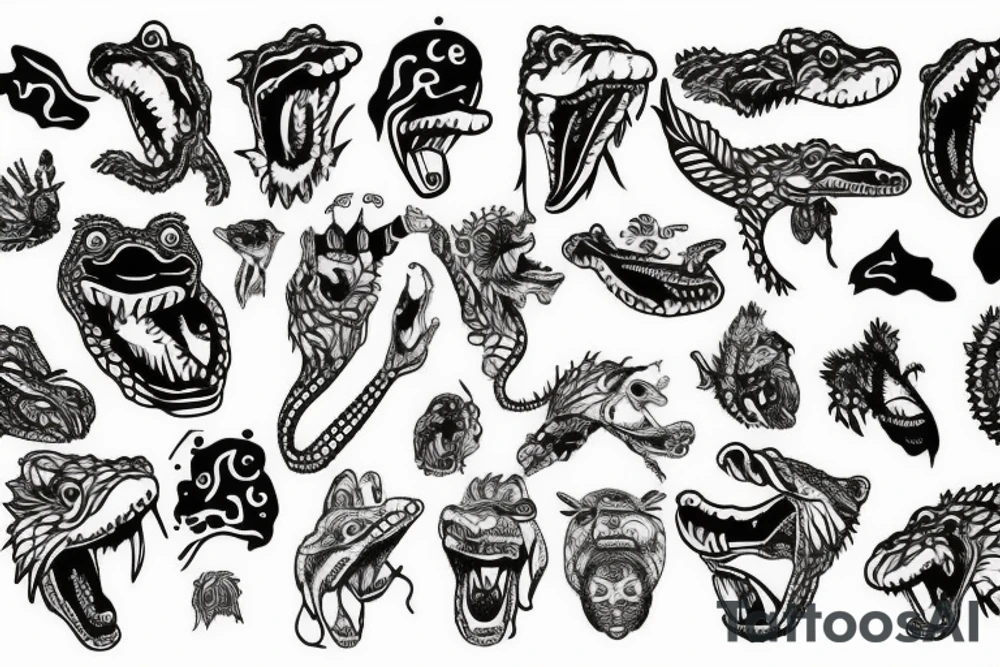 Alligator head tattoo idea