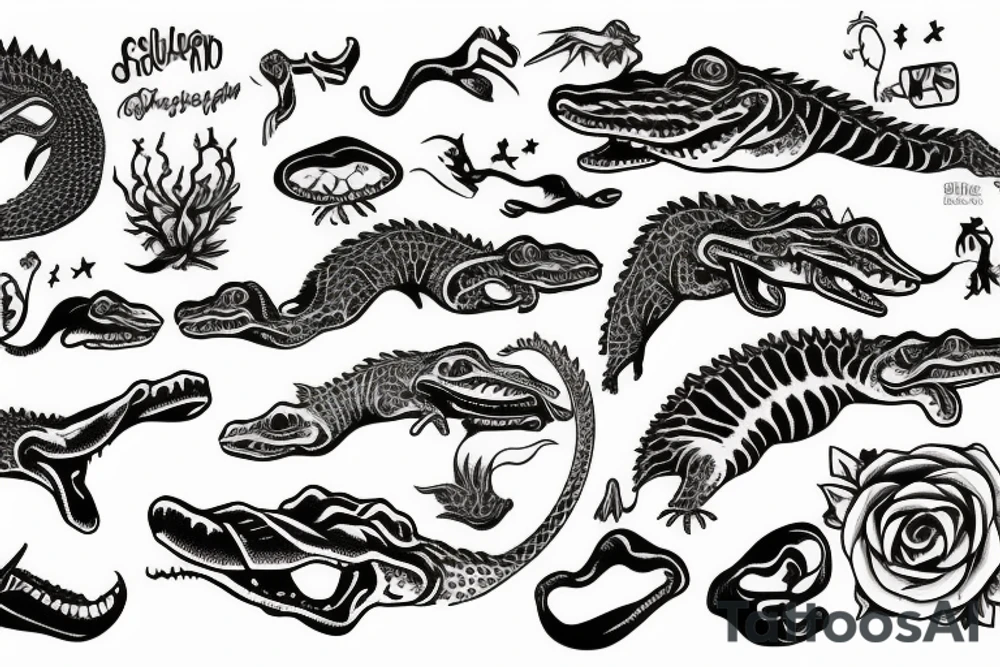 Alligator head tattoo idea