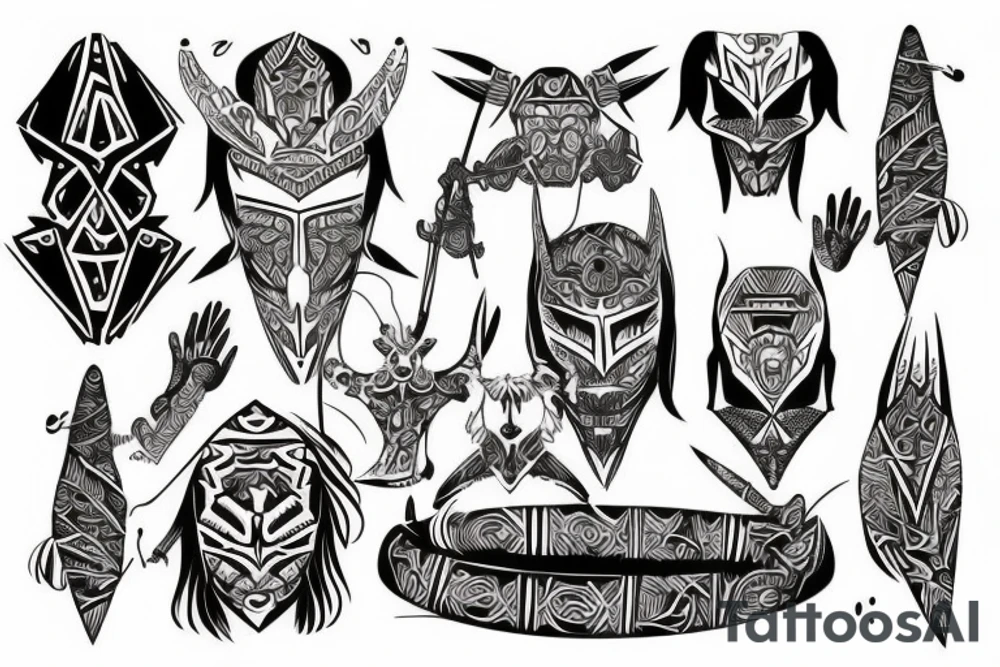 tribal cyber tattoo idea