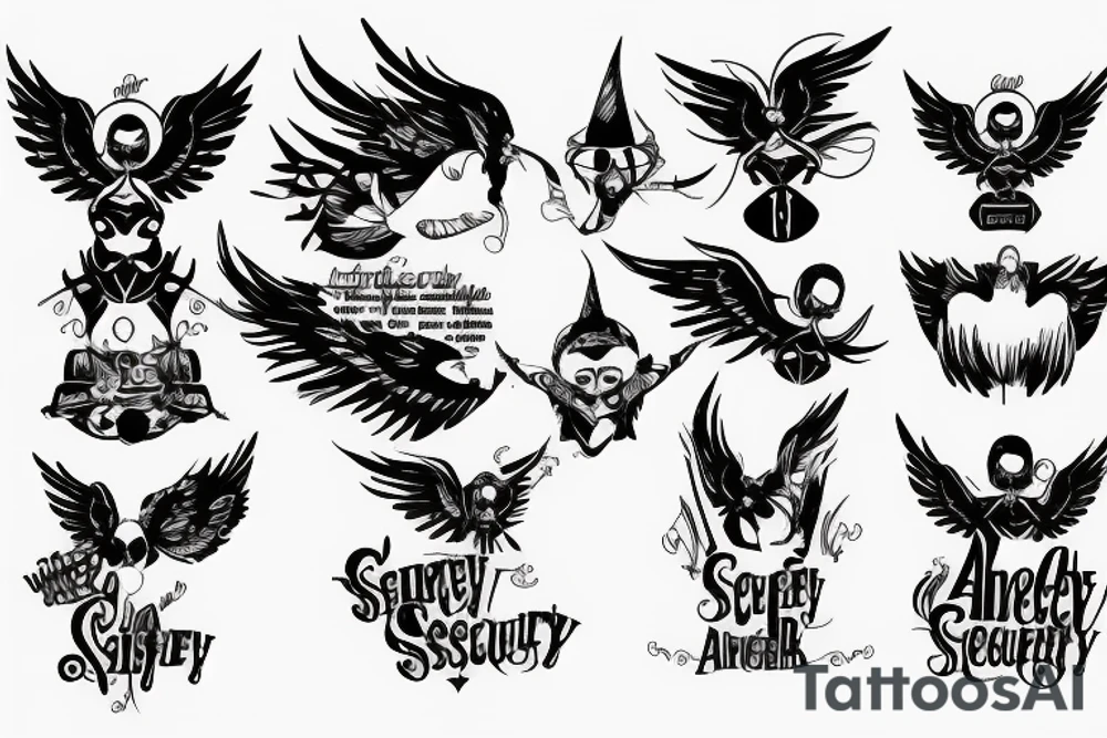 cyber security angel tattoo idea