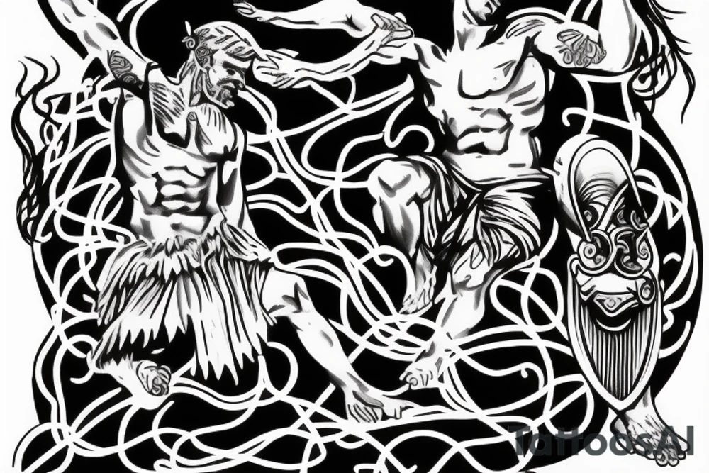 Zeus throwing thunder bolt tattoo idea