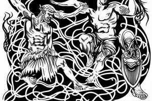 Zeus throwing thunder bolt tattoo idea