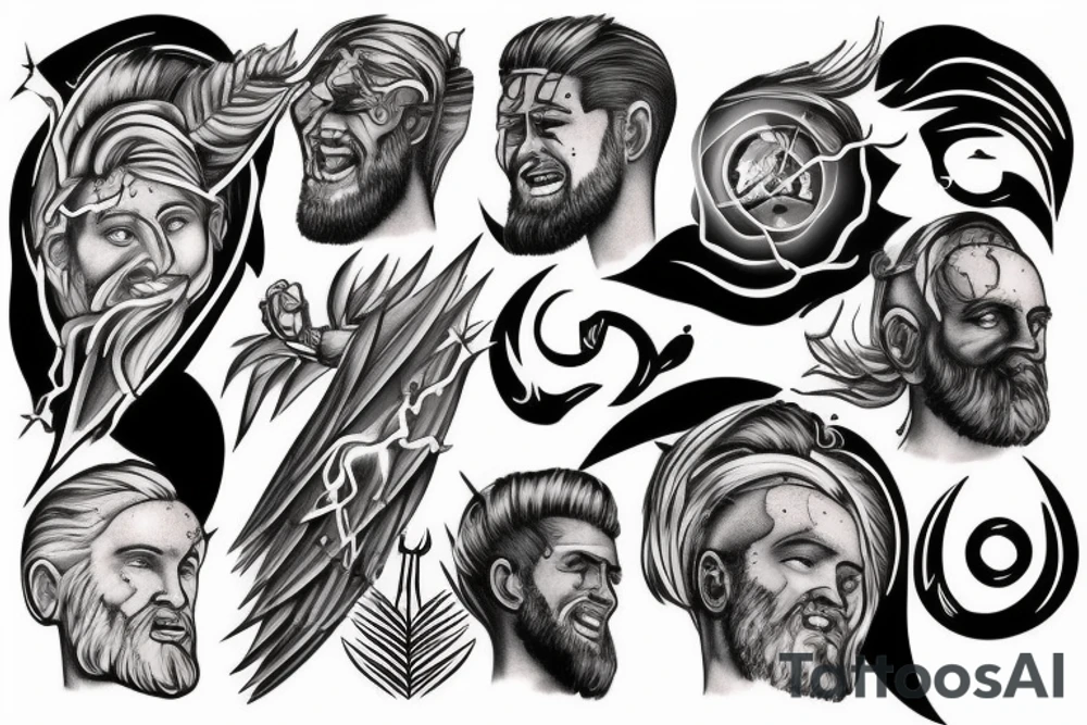 Zeus throwing thunder bolt tattoo idea