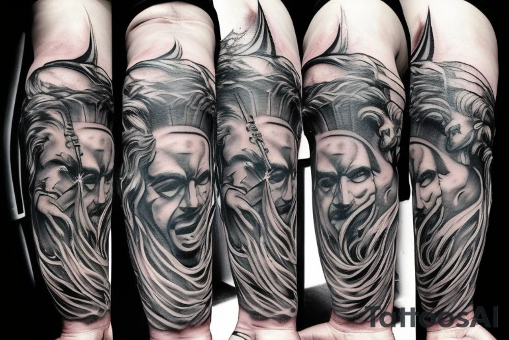 Zeus throwing thunder bolt tattoo idea