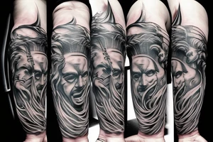 Zeus throwing thunder bolt tattoo idea