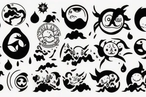 melting sun tattoo idea