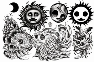 melting sun tattoo idea