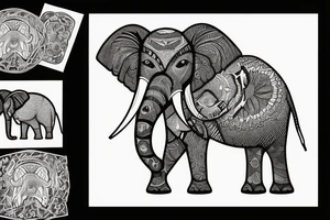 Elephant, mountains, wildness tattoo idea