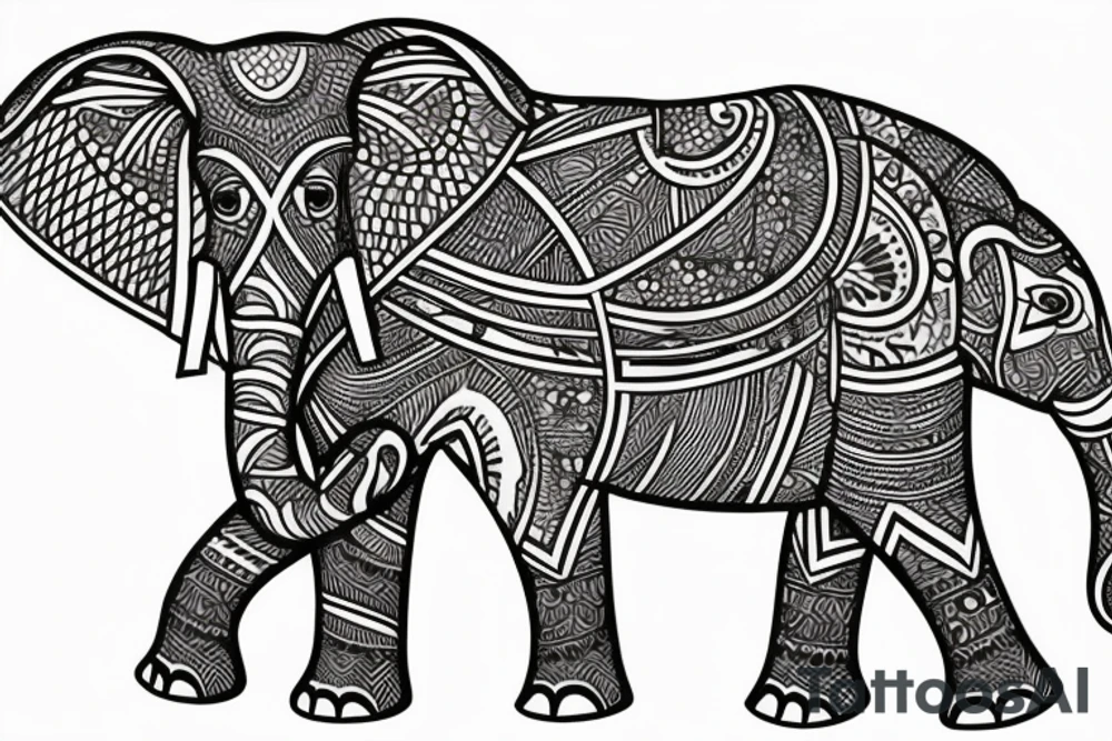 Elephant in the wilderness tattoo idea