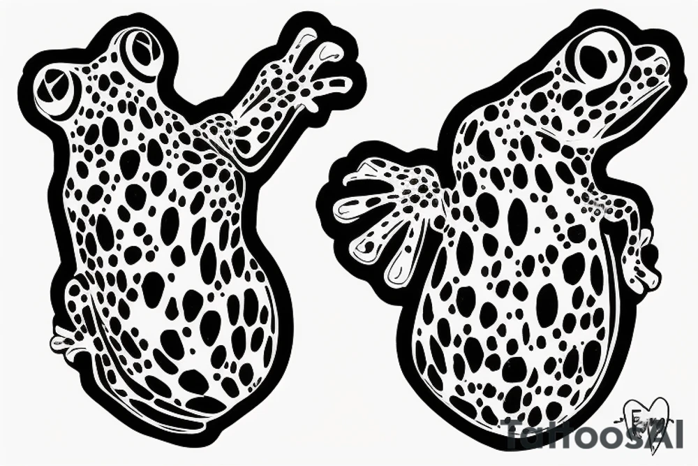 Frogs fist fighting tattoo idea