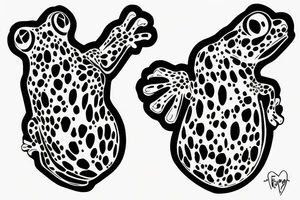 Frogs fist fighting tattoo idea