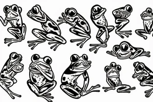 Frogs fist fighting tattoo idea