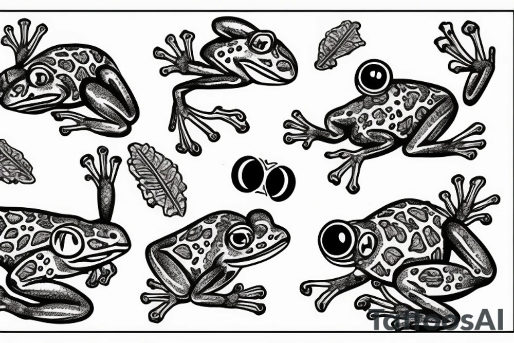 Frog eating a fly tattoo idea