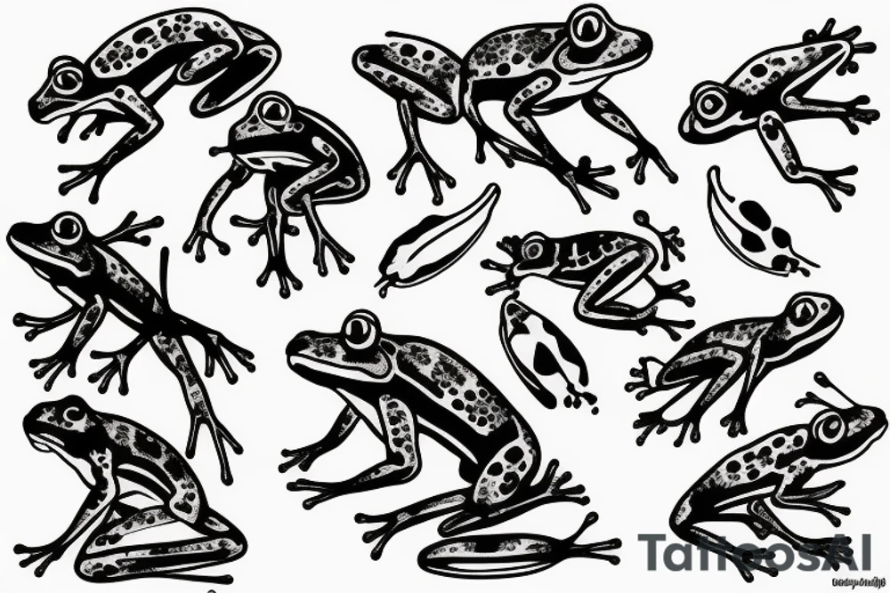 Frog eating a fly tattoo idea